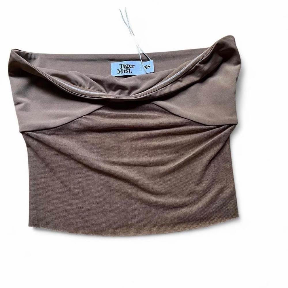 Tiger Mist Taupe Bandeau Crop Top